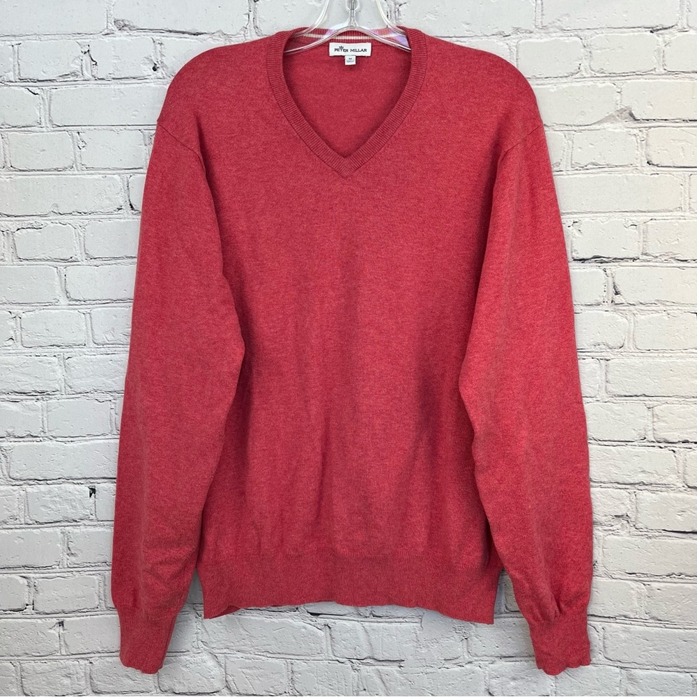 Peter Millar Crown Soft Silk Cashmere V-Neck Sweater Sz M